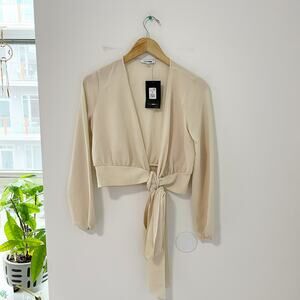 NEW Fashion Nova Little White Lies Top Ivory White Size XS